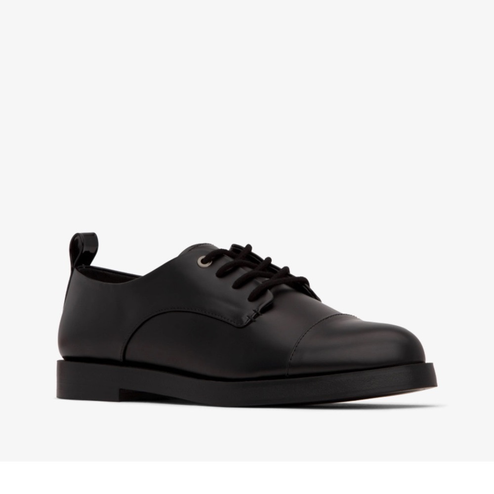 NWOB MATT & NAT MEN’S STELLAR VEGAN LEATHER DERBY SHOES IN BLACK SIZE 8